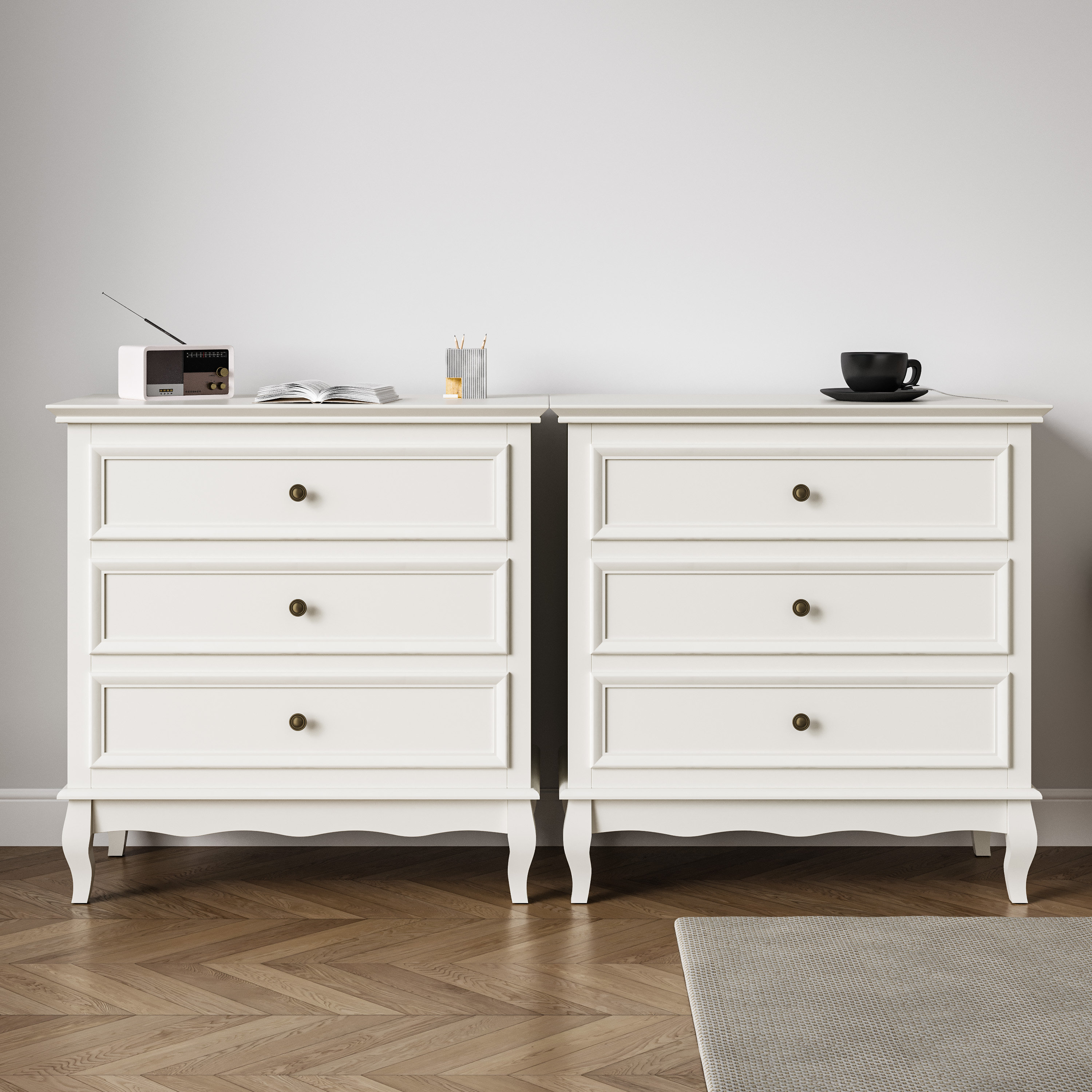 3-DRW Chest White アシュレイ家具　アメリカ Fysher+3+-+Drawer+Dresser+Set+